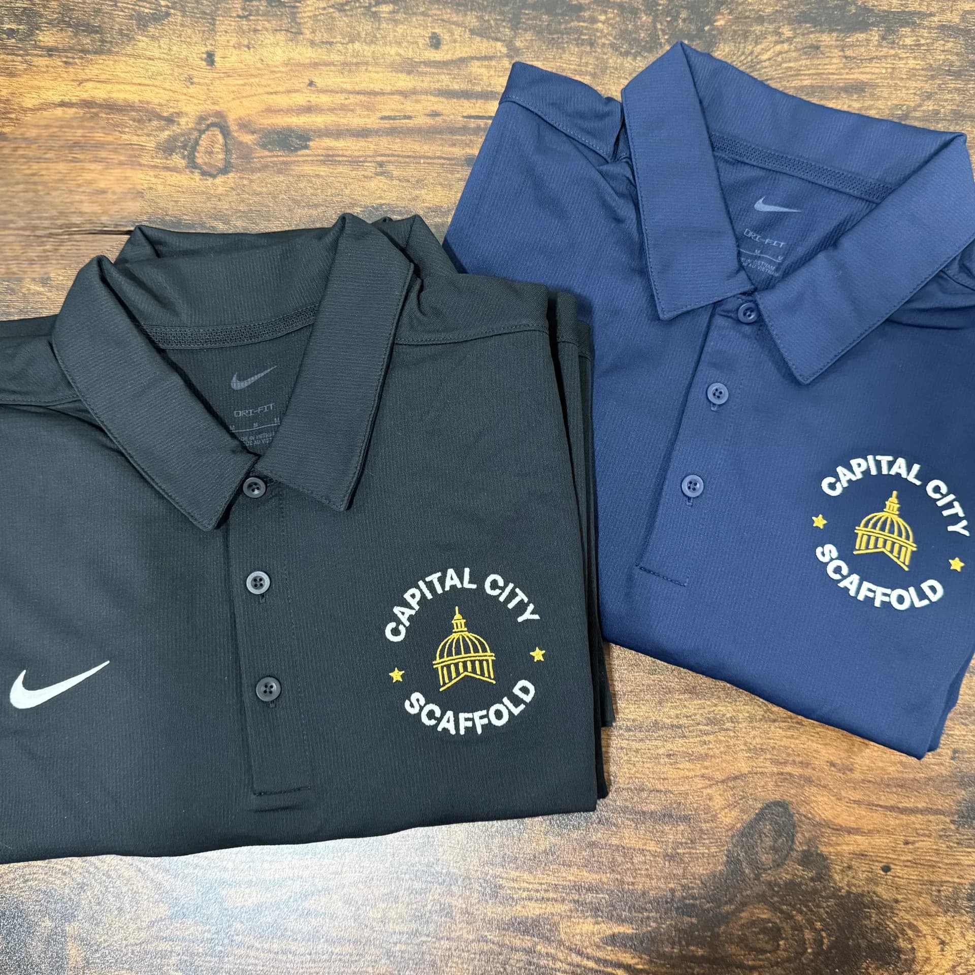 Branded polo shirts with custom embroidery